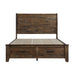 Jerrick Queen Sleigh Platform Bed with Footboard Storage in Brown - 1957-1 - FAMSA Furniture (TX)