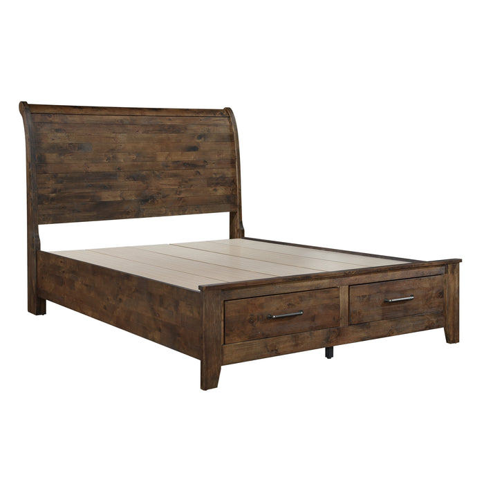 Jerrick 4PC SET: 1QB,1NS,1DR,1MR in Brown - 1957-1*4 - FAMSA Furniture (TX)