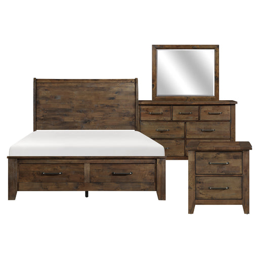 Jerrick 4PC SET: 1QB,1NS,1DR,1MR in Brown - 1957-1*4 - FAMSA Furniture (TX)