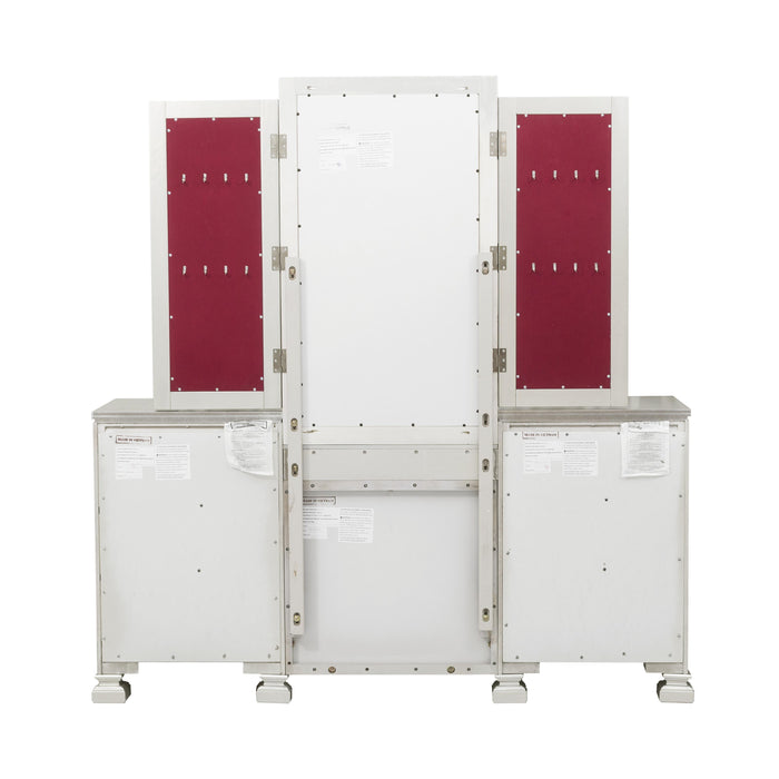 Bevelle (4)Vanity Dresser with Mirror in Transparent/Gold/Silver/Champagne/Gray - 1958-15* - FAMSA Furniture (TX)