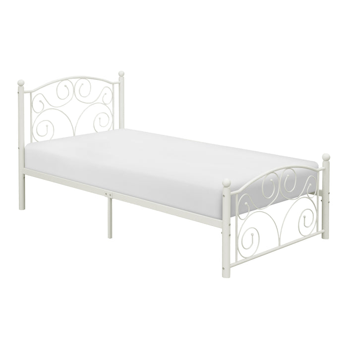 Pallina Twin Platform Bed in White - 2021TW-1 - FAMSA Furniture (TX)