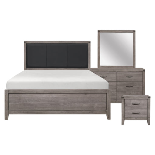 Woodrow 4PC SET: 1QB,1NS,1DR,1MR in Gray - 2042-1*4 - FAMSA Furniture (TX)
