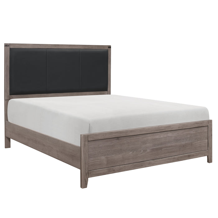 Woodrow 4PC SET: 1QB,1NS,1DR,1MR in Gray - 2042-1*4 - FAMSA Furniture (TX)