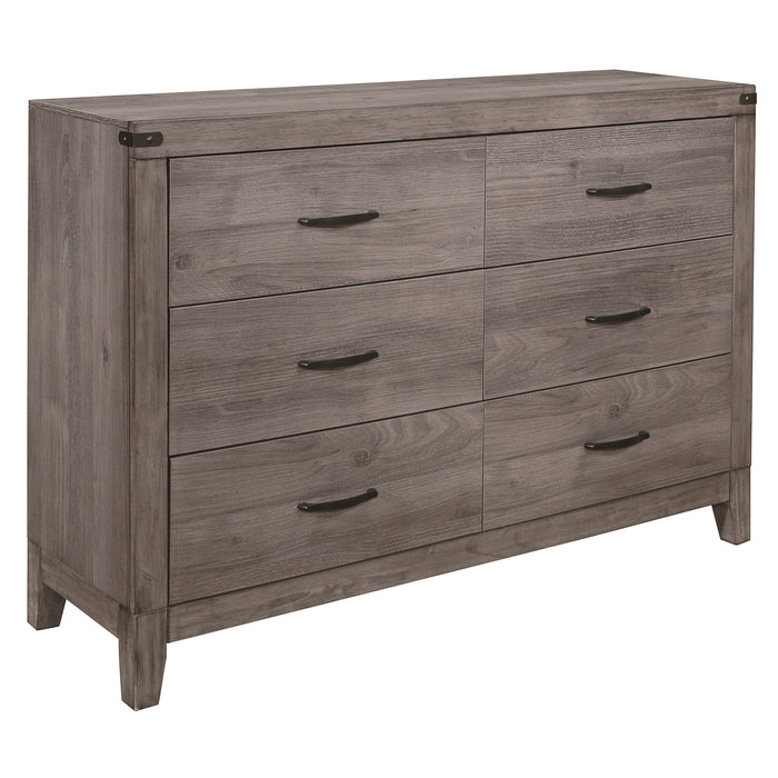 Woodrow 4pc Set (QB+NS+DR+MR) in Gray - 2042NB-1*4 - FAMSA Furniture (TX)