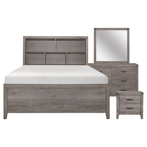 Woodrow 4pc Set (QB+NS+DR+MR) in Gray - 2042NB-1*4 - FAMSA Furniture (TX)