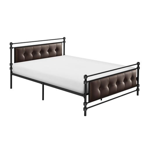 Jayla Full Platform Bed in Brown/Black/Metal - 2050F-1 - FAMSA Furniture (TX)