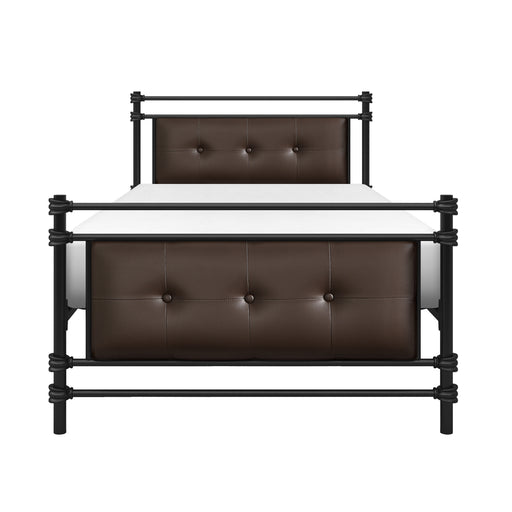 Jayla Twin Platform Bed in Brown/Black/Metal - 2050T-1 - FAMSA Furniture (TX)
