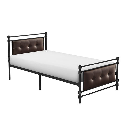 Jayla Twin Platform Bed in Brown/Black/Metal - 2050T-1 - FAMSA Furniture (TX)