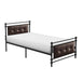 Jayla Twin Platform Bed in Brown/Black/Metal - 2050T-1 - FAMSA Furniture (TX)