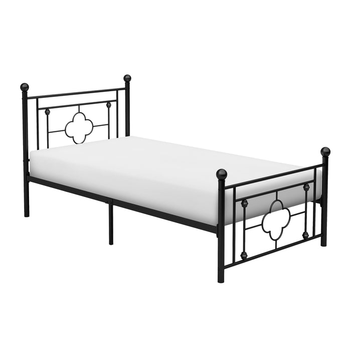 Morris Twin Platform Bed in Black/Metal - 2051TBK-1 - FAMSA Furniture (TX)