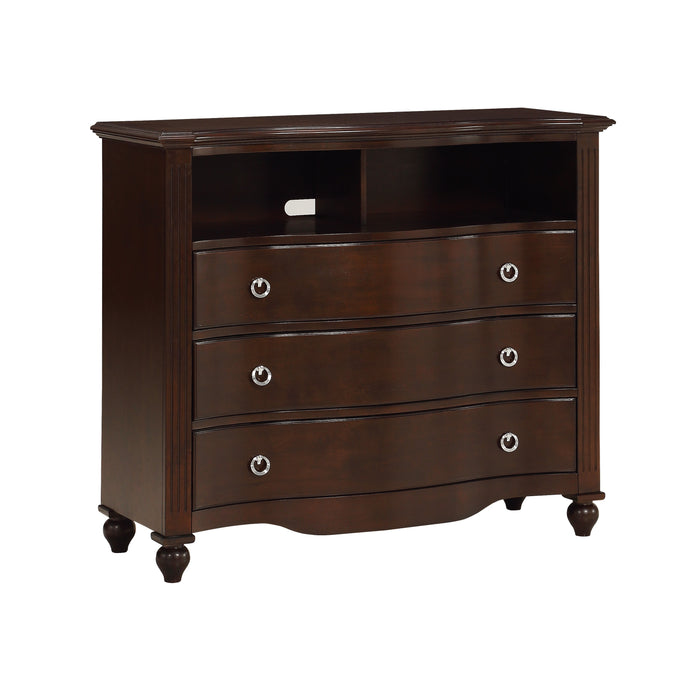 Meghan Media Chest in Cherry/Espresso - 2058C-11 - FAMSA Furniture (TX)