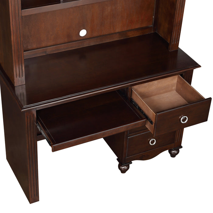 Meghan (2) Writing Desk with Hutch in Cherry/Espresso - 2058C-14* - FAMSA Furniture (TX)