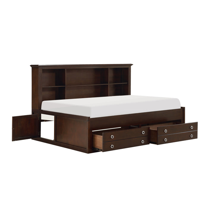 Meghan Full Lounge Storage Bed in Cherry/Espresso - 2058CPRF-1 - FAMSA Furniture (TX)