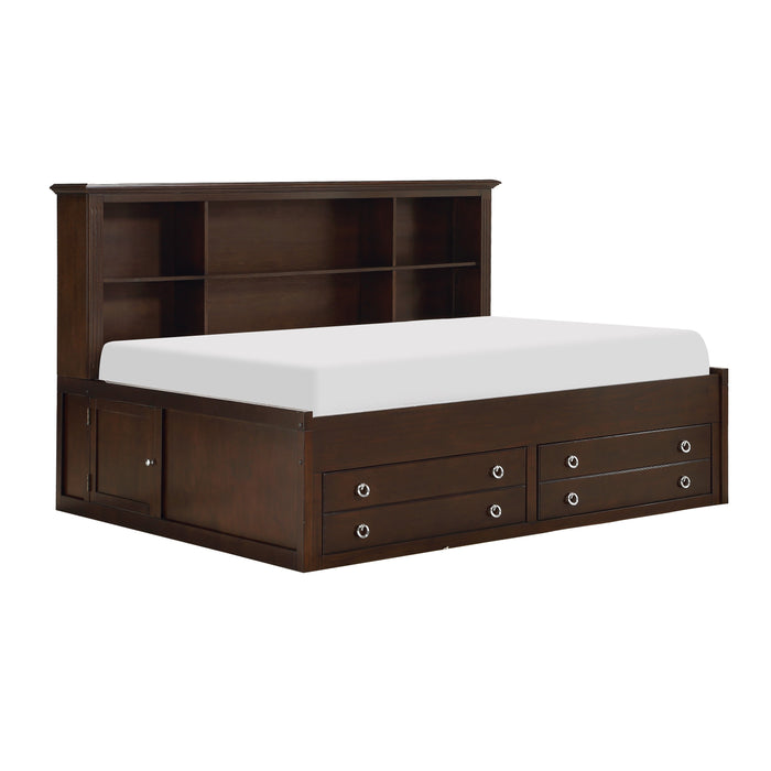 Meghan Full Lounge Storage Bed in Cherry/Espresso - 2058CPRF-1 - FAMSA Furniture (TX)