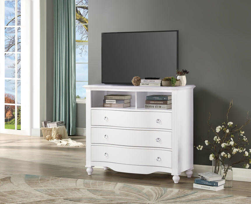 Meghan Media Chest in White - 2058WH-11 - FAMSA Furniture (TX)