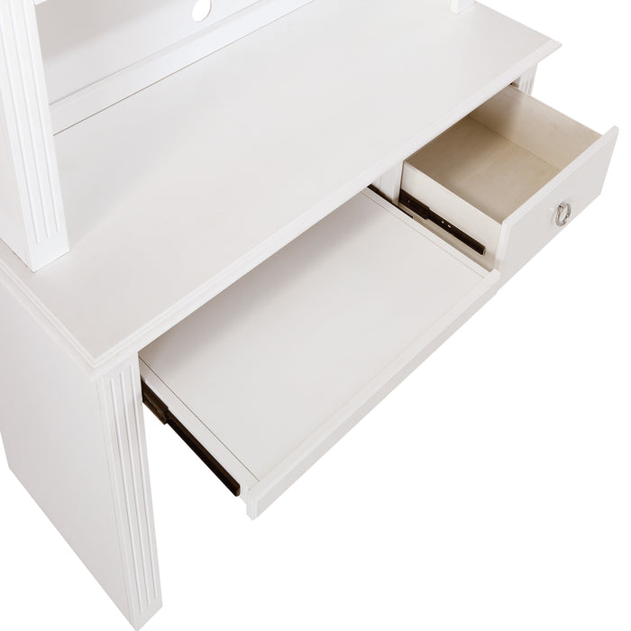 Meghan (2) Writing Desk with Hutch in White - 2058WH-14* - FAMSA Furniture (TX)