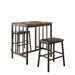Edgar 3-Piece Pack Counter Height Set in Brown/Black - 5106BK - FAMSA Furniture (TX)