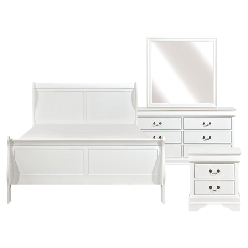 Mayville 4pc set (QB+NS+DR+MR) in White - 2147W-1*4 - FAMSA Furniture (TX)