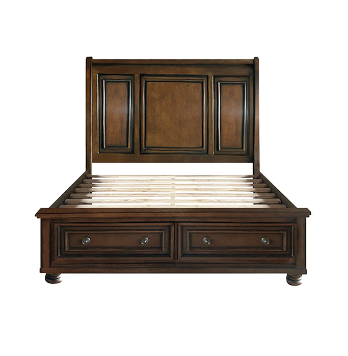 Cumberland Full Sleigh Platform Bed with Footboard Storage in Brown - 2159F-1 - FAMSA Furniture (TX)