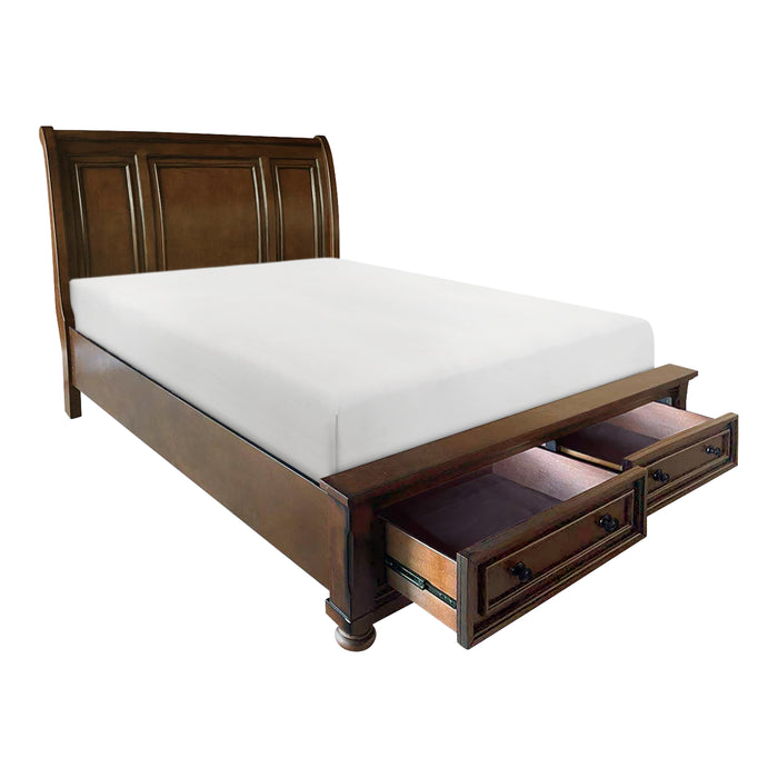 Cumberland Full Sleigh Platform Bed with Footboard Storage in Brown - 2159F-1 - FAMSA Furniture (TX)