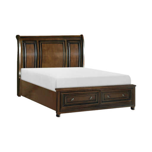 Cumberland Eastern King Sleigh Platform Bed with Footboard Storage in Brown - 2159K-1EK - FAMSA Furniture (TX)