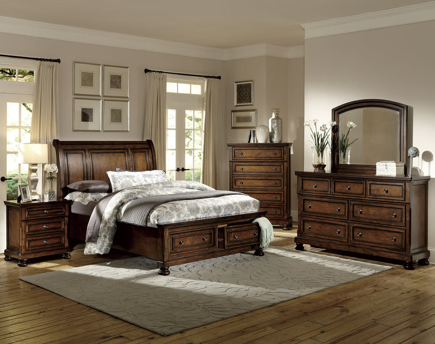 Cumberland Full Sleigh Platform Bed with Footboard Storage in Brown - 2159F-1 - FAMSA Furniture (TX)