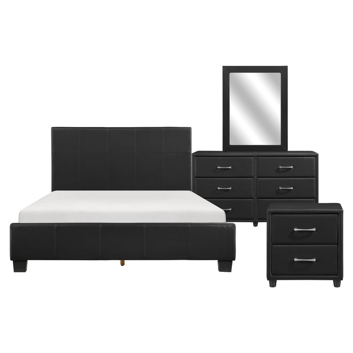 Lorenzi 4pc Set (QB+NS+DR+MR) in Black - 2220-1*4 - FAMSA Furniture (TX)