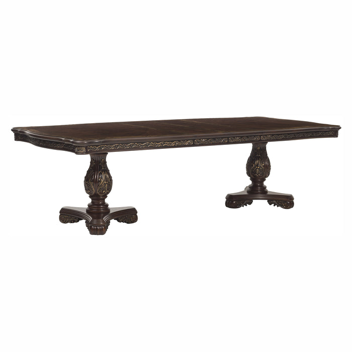 Deryn Park 5pc Set (TB+4S) in Cherry/Metallic Accent - Traditional - 2243-114*5 - FAMSA Furniture (TX)