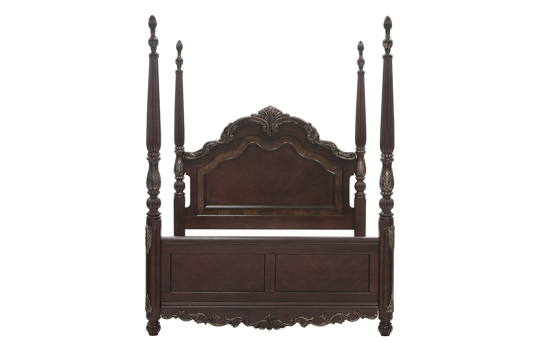 Deryn Park 4pc set (QB+NS+DR+MR) in Metallic Accent - Traditional/Cherry - 2243-1*4 - FAMSA Furniture (TX)