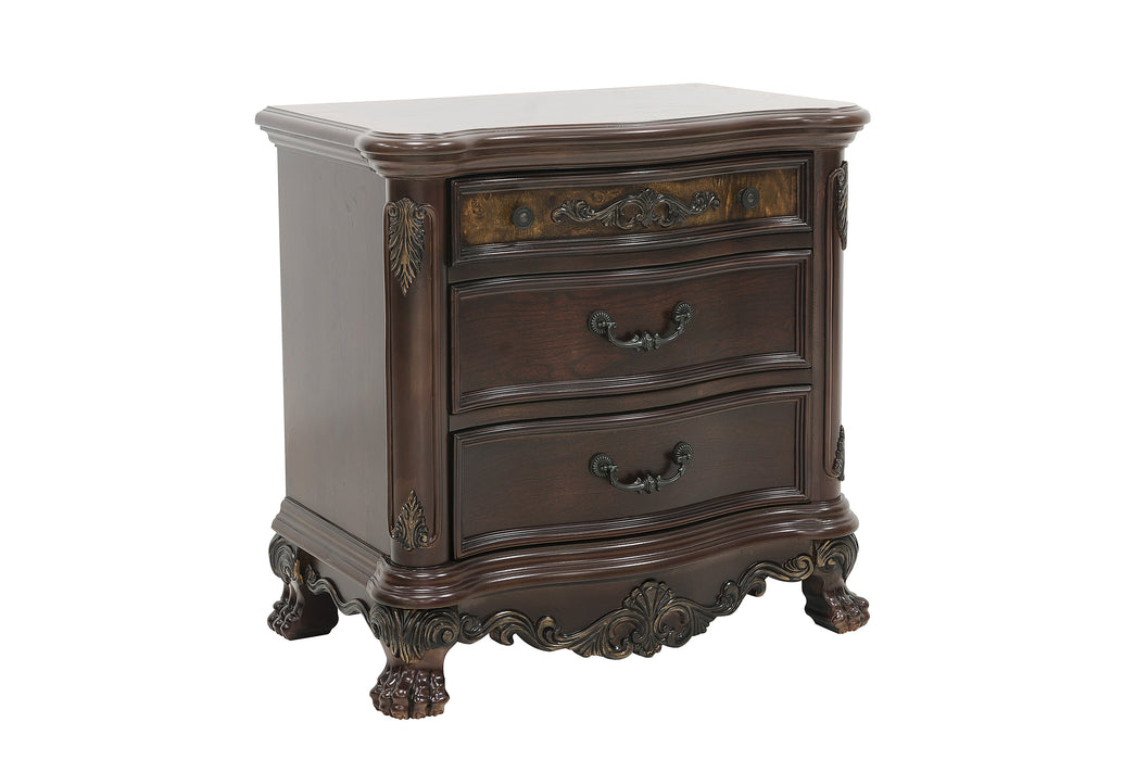 Deryn Park 4pc set (QB+NS+DR+MR) in Metallic Accent - Traditional/Cherry - 2243-1*4 - FAMSA Furniture (TX)