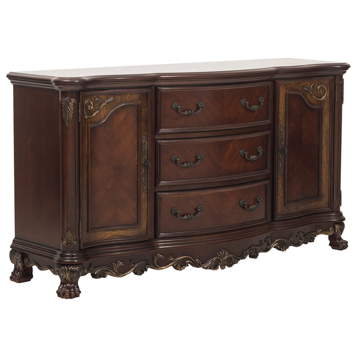 Deryn Park BUFFET/SERVER in Cherry/Metallic Accent - Traditional - 2243-55 - FAMSA Furniture (TX)