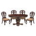 Deryn Park 5pc Set (TB+4S) in Cherry/Metallic Accent - Traditional - 2243-76*5 - FAMSA Furniture (TX)