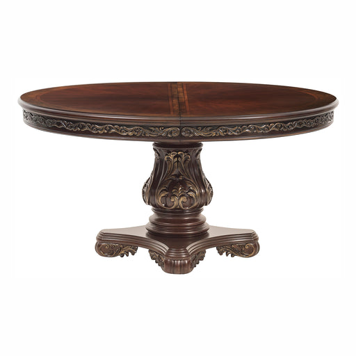 Deryn Park Round/Oval Dining Table in Metallic Accent - Traditional/Cherry - 2243-76* - FAMSA Furniture (TX)