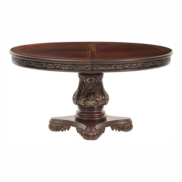 Deryn Park Round/Oval Dining Table in Metallic Accent - Traditional/Cherry - 2243-76* - FAMSA Furniture (TX)