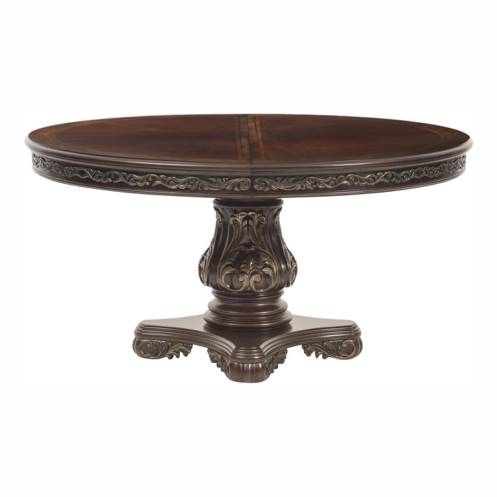 Deryn Park 5pc Set (TB+4S) in Cherry/Metallic Accent - Traditional - 2243-76*5 - FAMSA Furniture (TX)