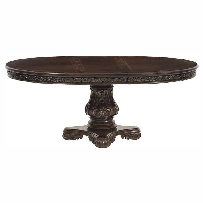 Deryn Park 5pc Set (TB+4S) in Cherry/Metallic Accent - Traditional - 2243-76*5 - FAMSA Furniture (TX)