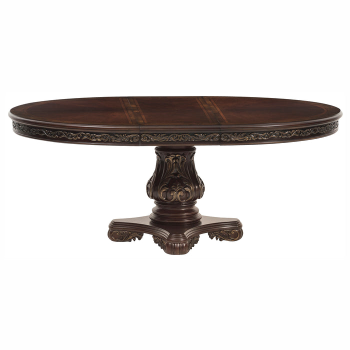 Deryn Park Round/Oval Dining Table in Metallic Accent - Traditional/Cherry - 2243-76* - FAMSA Furniture (TX)