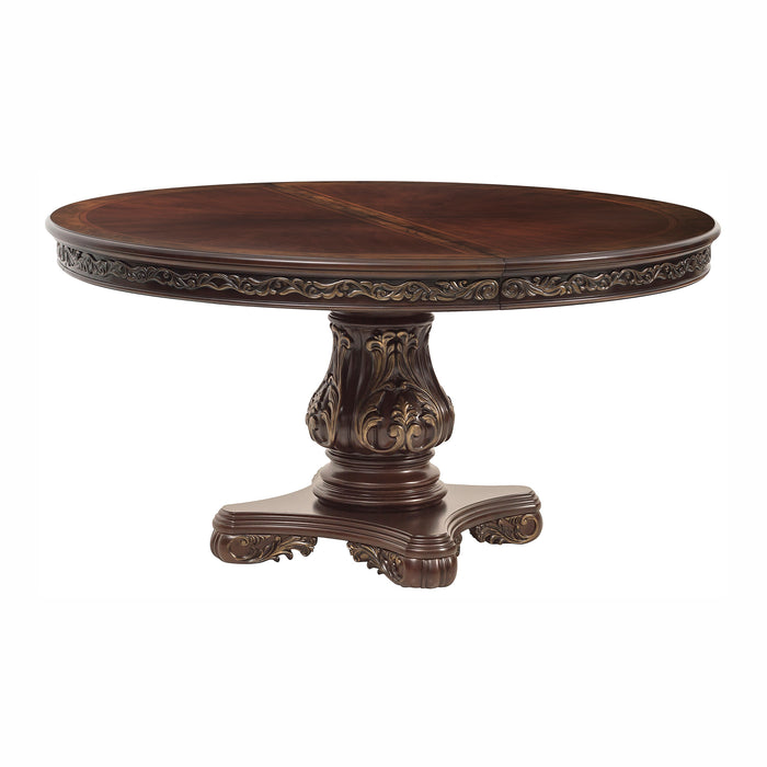 Deryn Park Round/Oval Dining Table in Metallic Accent - Traditional/Cherry - 2243-76* - FAMSA Furniture (TX)