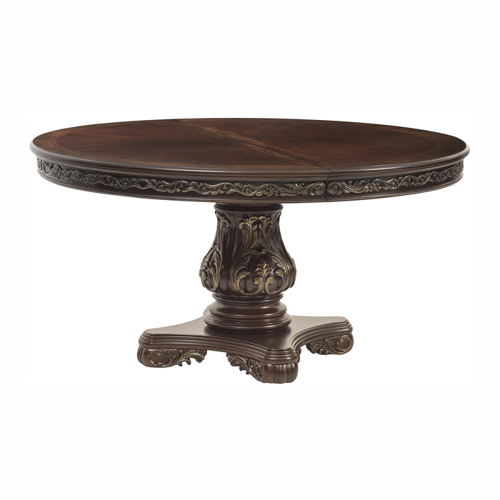 Deryn Park 5pc Set (TB+4S) in Cherry/Metallic Accent - Traditional - 2243-76*5 - FAMSA Furniture (TX)