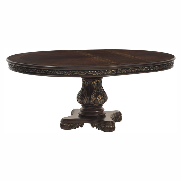Deryn Park 5pc Set (TB+4S) in Cherry/Metallic Accent - Traditional - 2243-76*5 - FAMSA Furniture (TX)