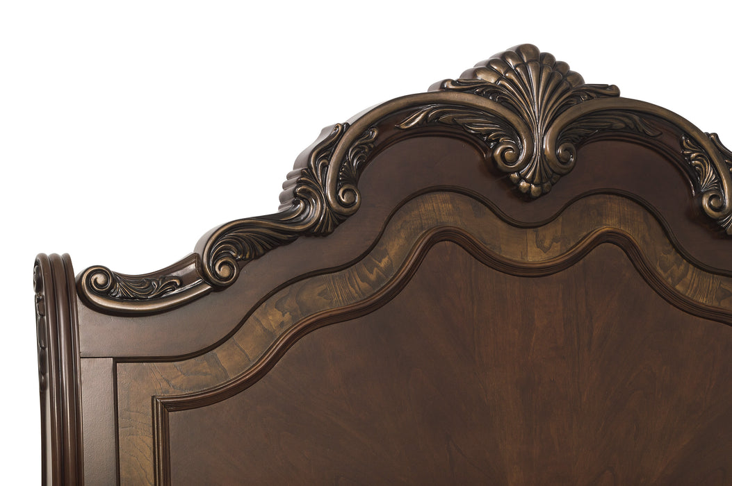 Deryn Park 4pc set (QB+NS+DR+MR) in Cherry/Metallic Accent - Traditional - 2243SL-1*4 - FAMSA Furniture (TX)