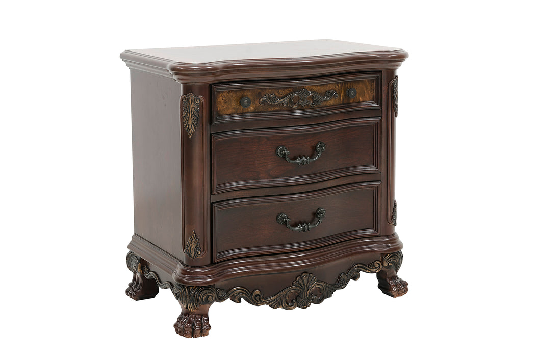 Deryn Park Nightstand in Cherry/Metallic Accent - Traditional - 2243-4 - FAMSA Furniture (TX)