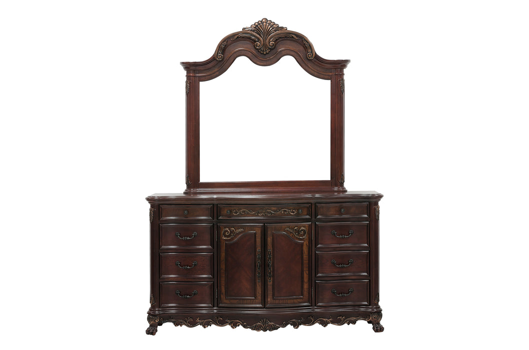 Deryn Park Mirror in Cherry/Metallic Accent - Traditional - 2243-6 - FAMSA Furniture (TX)