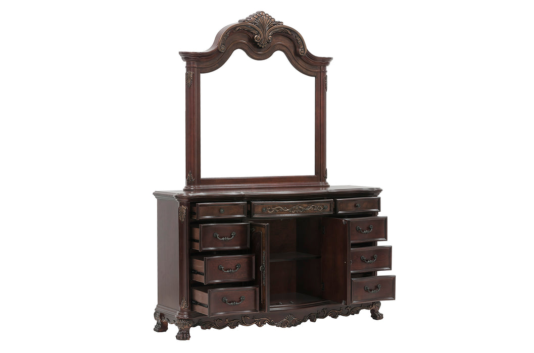 Deryn Park Mirror in Cherry/Metallic Accent - Traditional - 2243-6 - FAMSA Furniture (TX)