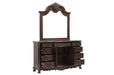 Deryn Park Mirror in Cherry/Metallic Accent - Traditional - 2243-6 - FAMSA Furniture (TX)