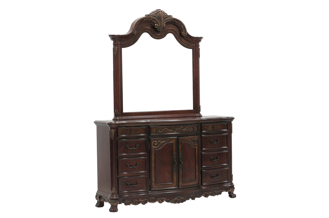 Deryn Park Mirror in Cherry/Metallic Accent - Traditional - 2243-6 - FAMSA Furniture (TX)