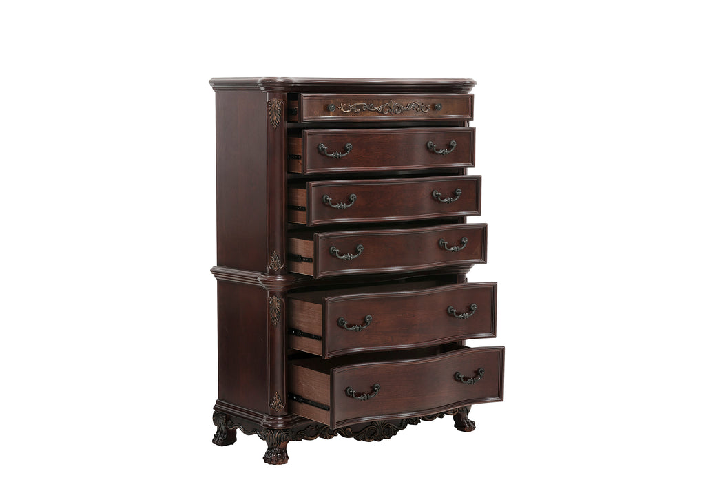 Deryn Park Chest in Metallic Accent - Traditional/Cherry - 2243-9 - FAMSA Furniture (TX)