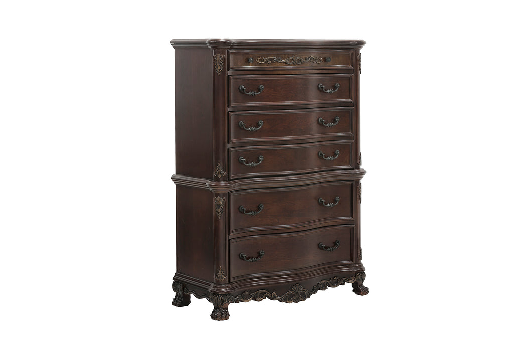 Deryn Park Chest in Metallic Accent - Traditional/Cherry - 2243-9 - FAMSA Furniture (TX)