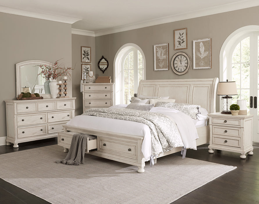 Bethel Eastern King Platform Bed with Footboard Storage in White - 2259KW-1EK - FAMSA Furniture (TX)