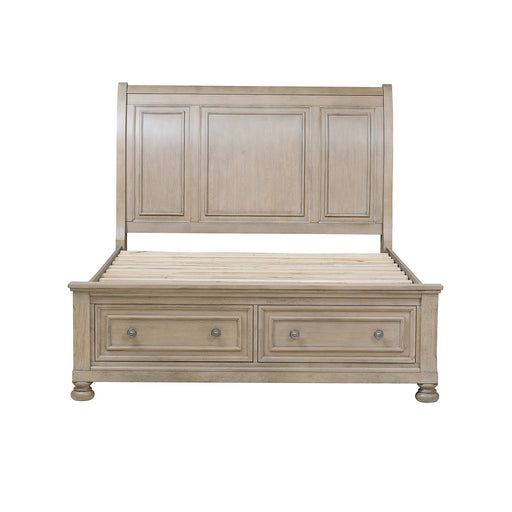 Bethel Queen Platform Bed with Footboard Storage in Gray - 2259GY-1 - FAMSA Furniture (TX)